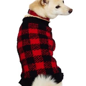 Red and Black Plaid Dog Sweater (picture is similar to one being sold)